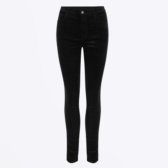 J Brand Maria Black Velvet Skinny Jeans - Picture 1 of 16